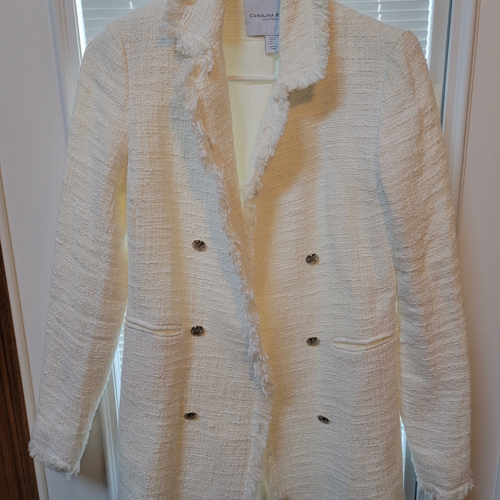 Carolina Belle Women's White Textured Blazer